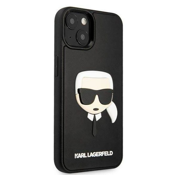 Karl Lagerfeld KLHCP14MKH3DBK iPhone 14 Plus / 15 Plus 6,7" fekete keménytok 3D gumiból készült Karl's Head keménytok
