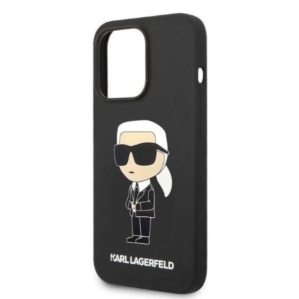 Karl Lagerfeld KLHCP14LSNIKBCK iPhone 14 Pro 6,1" fekete szilikon ikonikus keménytok