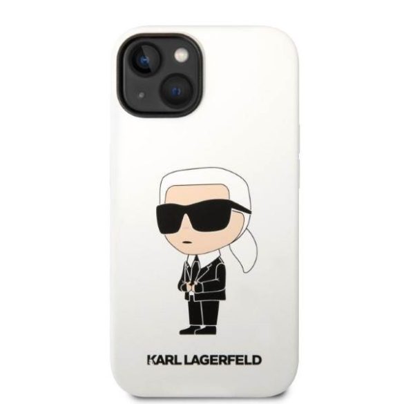 Karl Lagerfeld KLHCP14SSNIKBCH iPhone 14 / 15 / 13 6,1" keménytok fehér szilikon ikonikus