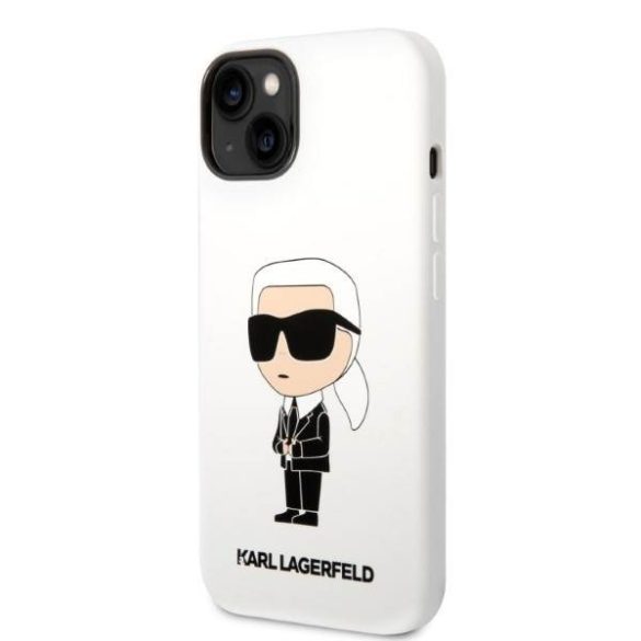 Karl Lagerfeld KLHCP14MSNIKBCH iPhone 14 Plus / 15 Plus 6,7" keménytok fehér szilikon ikonikus szilikon