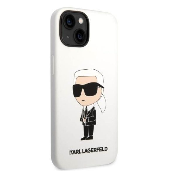 Karl Lagerfeld KLHCP14MSNIKBCH iPhone 14 Plus / 15 Plus 6,7" keménytok fehér szilikon ikonikus szilikon