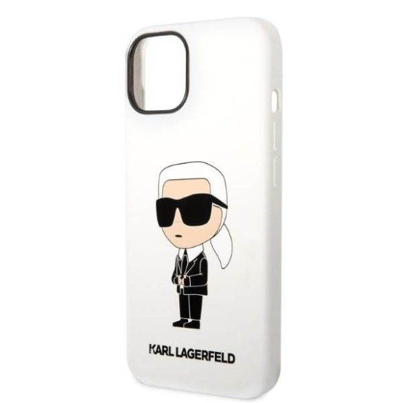 Karl Lagerfeld KLHCP14MSNIKBCH iPhone 14 Plus / 15 Plus 6,7" keménytok fehér szilikon ikonikus szilikon
