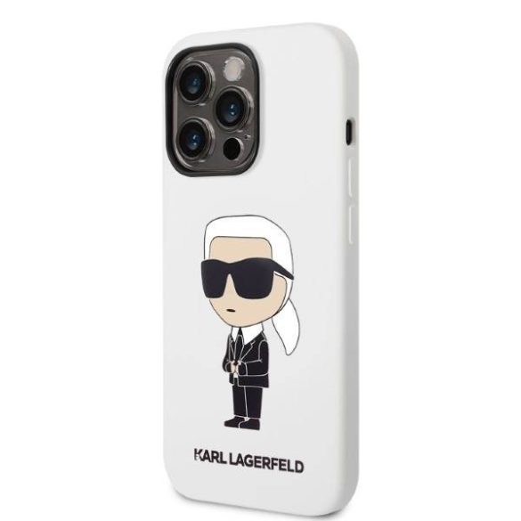 Karl Lagerfeld KLHCP14LSNIKBCH iPhone 14 Pro 6,1" keménytok fehér szilikon ikonikus tok