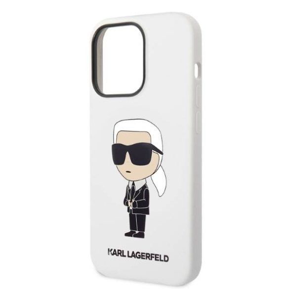 Karl Lagerfeld KLHCP14LSNIKBCH iPhone 14 Pro 6,1" keménytok fehér szilikon ikonikus tok