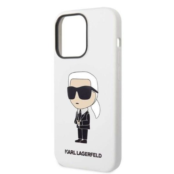 Karl Lagerfeld KLHCP14XSNIKBCH iPhone 14 Pro Max 6,7" keménytok fehér szilikon ikonikus tok