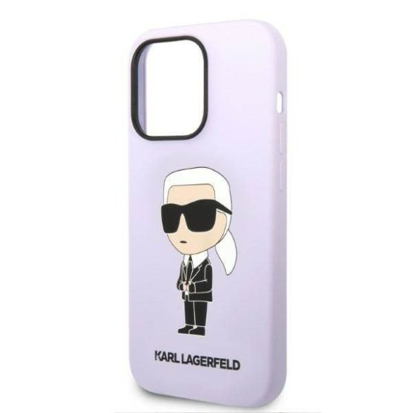 Karl Lagerfeld KLHCP14LSNIKBCU iPhone 14 Pro 6,1" lila szilikon ikonikus keménytok