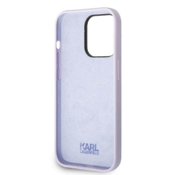 Karl Lagerfeld KLHCP14LSNIKBCU iPhone 14 Pro 6,1" lila szilikon ikonikus keménytok