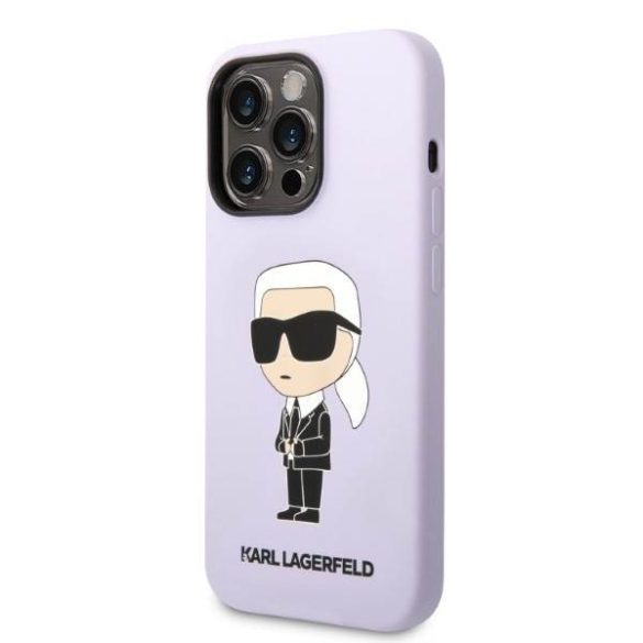 Karl Lagerfeld KLHCP14XSNIKBCU iPhone 14 Pro Max 6,7" lila szilikon ikonikus keménytok