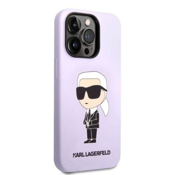 Karl Lagerfeld KLHCP14XSNIKBCU iPhone 14 Pro Max 6,7" lila szilikon ikonikus keménytok