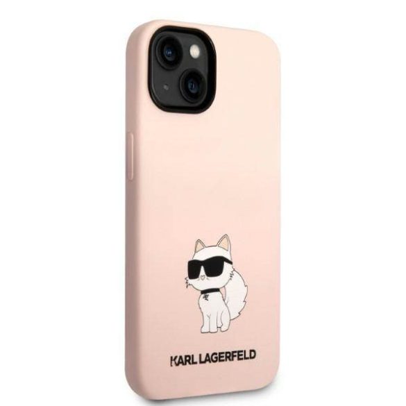 Karl Lagerfeld KLHCP14SSNCHBCP iPhone 14 / 15 / 13 6,1" keménytok rózsaszín szilikon Choupette