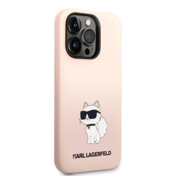 Karl Lagerfeld KLHCP14LSNCHBCP iPhone 14 Pro 6,1" rózsaszín szilikon Choupette keménytok