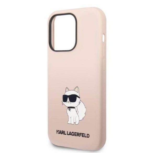 Karl Lagerfeld KLHCP14LSNCHBCP iPhone 14 Pro 6,1" rózsaszín szilikon Choupette keménytok