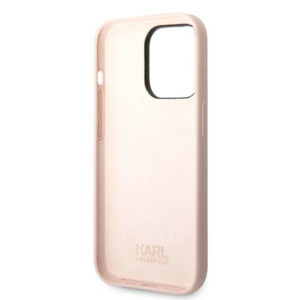 Karl Lagerfeld KLHCP14LSNCHBCP iPhone 14 Pro 6,1" rózsaszín szilikon Choupette keménytok