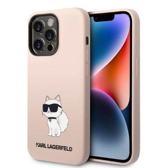 Karl Lagerfeld KLHCP14XSNCHBCP iPhone 14 Pro Max 6,7" rózsaszín szilikon Choupette keménytok