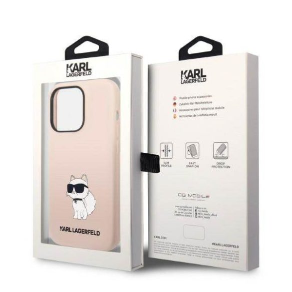 Karl Lagerfeld KLHCP14XSNCHBCP iPhone 14 Pro Max 6,7" rózsaszín szilikon Choupette keménytok