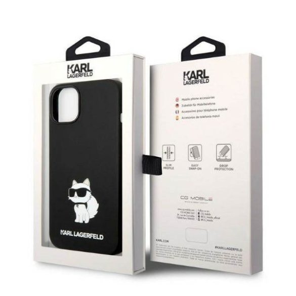 Karl Lagerfeld KLHCP14MSNCHBCK iPhone 14 Plus / 15 Plus 6,7" keménytok fekete Szilikon Choupette