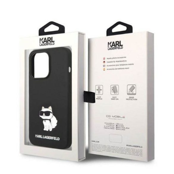 Karl Lagerfeld KLHCP14XSNCHBCK iPhone 14 Pro Max 6,7" fekete szilikon Choupette keménytok