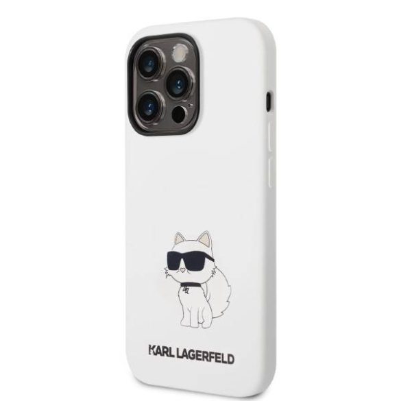 Karl Lagerfeld KLHCP14LSNCHBCH iPhone 14 Pro 6,1" keménytok fehér szilikon Choupette tok