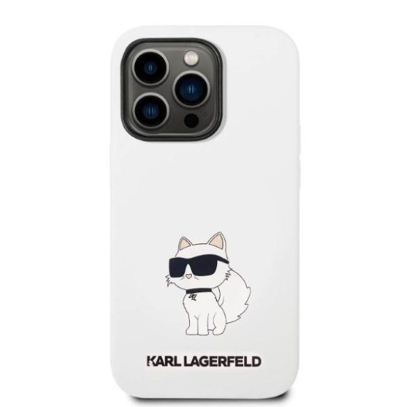 Karl Lagerfeld KLHCP14LSNCHBCH iPhone 14 Pro 6,1" keménytok fehér szilikon Choupette tok