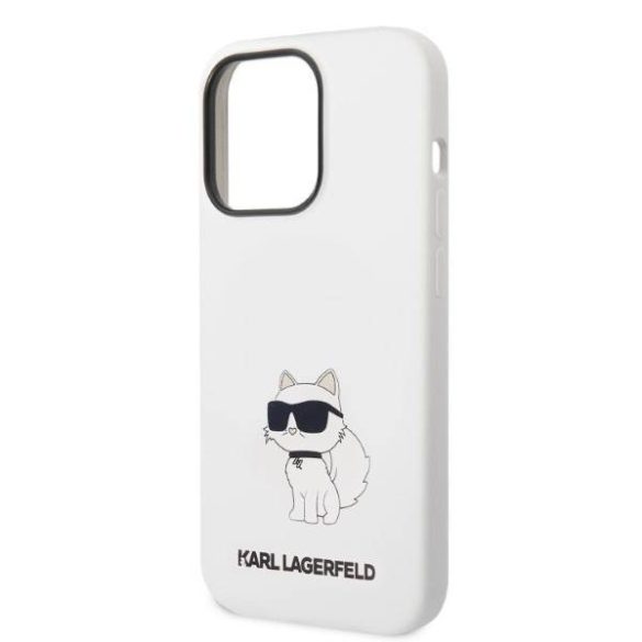 Karl Lagerfeld KLHCP14LSNCHBCH iPhone 14 Pro 6,1" keménytok fehér szilikon Choupette tok