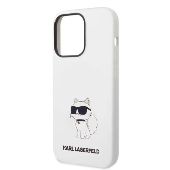 Karl Lagerfeld KLHCP14XSNCHBCH iPhone 14 Pro Max 6,7" keménytok fehér szilikon Choupette tok