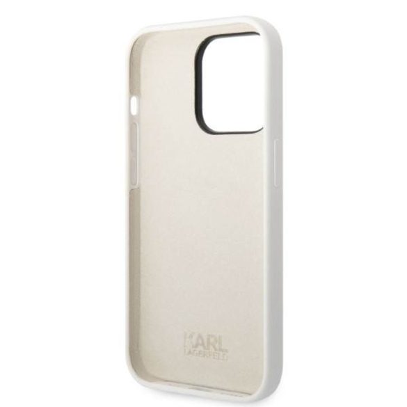 Karl Lagerfeld KLHCP14XSNCHBCH iPhone 14 Pro Max 6,7" keménytok fehér szilikon Choupette tok