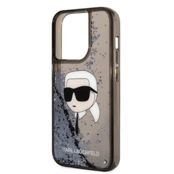 Karl Lagerfeld KLHCP14LLNKHCK iPhone 14 Pro 6,1" fekete csillogó keménytok Karl fej