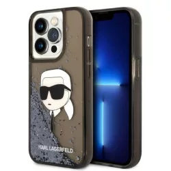   Karl Lagerfeld KLHCP14XLNKHCK iPhone 14 Pro Max 6,7" fekete csillogó keménytok Glitter Karl fej