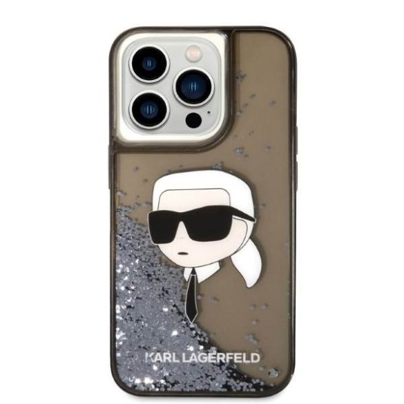 Karl Lagerfeld KLHCP14XLNKHCK iPhone 14 Pro Max 6,7" fekete csillogó keménytok Glitter Karl fej