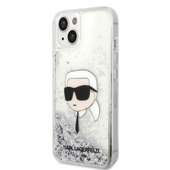 Karl Lagerfeld KLHCP14SLNKHCH iPhone 14 / 15 / 13 6,1" ezüst keménytok csillogó Karl Head