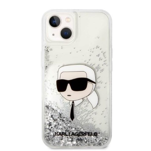 Karl Lagerfeld KLHCP14SLNKHCH iPhone 14 / 15 / 13 6,1" ezüst keménytok csillogó Karl Head