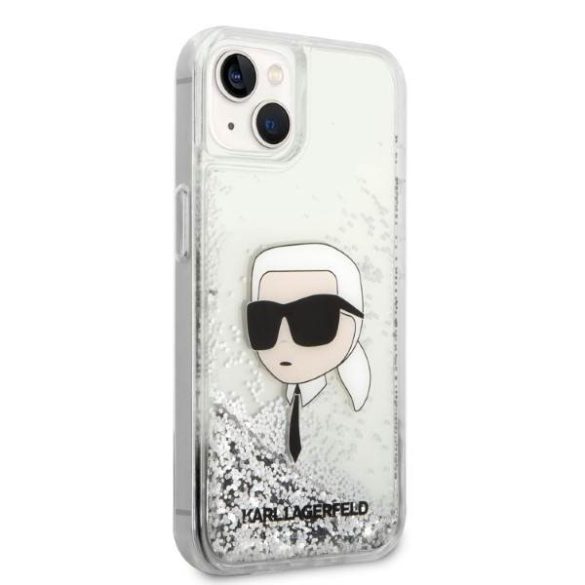 Karl Lagerfeld KLHCP14SLNKHCH iPhone 14 / 15 / 13 6,1" ezüst keménytok csillogó Karl Head