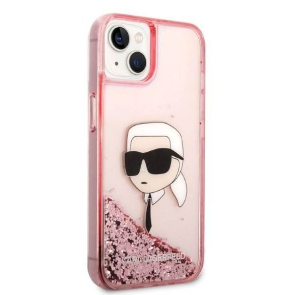 Karl Lagerfeld KLHCP14MLNKHCP iPhone 14 Plus / 15 Plus 6,7" rózsaszín keménytok Glitter Karl Head