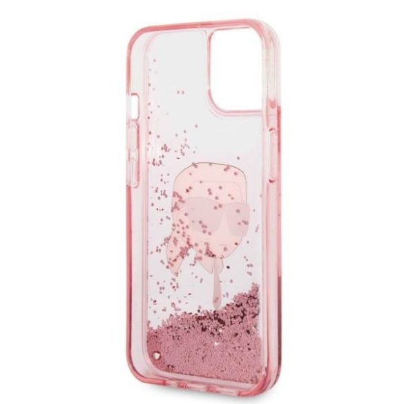 Karl Lagerfeld KLHCP14MLNKHCP iPhone 14 Plus / 15 Plus 6,7" rózsaszín keménytok Glitter Karl Head