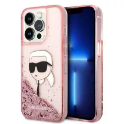   Karl Lagerfeld KLHCP14XLNKHCP iPhone 14 Pro Max 6,7" rózsaszín csillogó keménytok Glitter Karl fej
