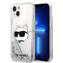   Karl Lagerfeld KLHCP14MLNCHCS iPhone 14 Plus 6,7" ezüst keménytok Glitter Choupette Head