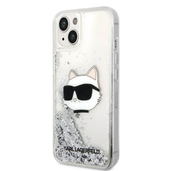 Karl Lagerfeld KLHCP14MLNCHCS iPhone 14 Plus / 15 Plus 6,7" ezüst keménytok Glitter Choupette Head