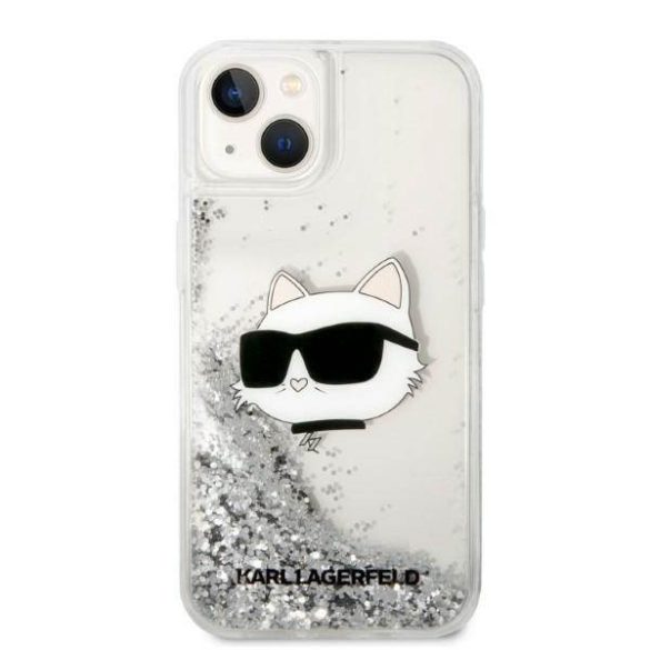 Karl Lagerfeld KLHCP14MLNCHCS iPhone 14 Plus / 15 Plus 6,7" ezüst keménytok Glitter Choupette Head