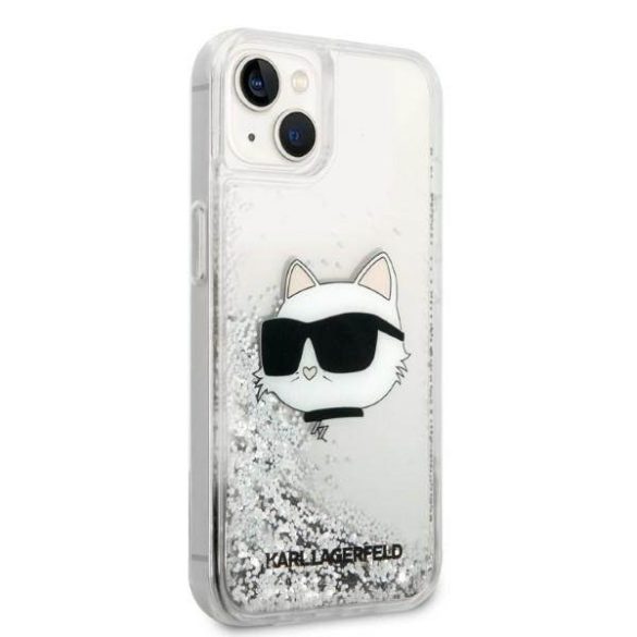 Karl Lagerfeld KLHCP14MLNCHCS iPhone 14 Plus / 15 Plus 6,7" ezüst keménytok Glitter Choupette Head
