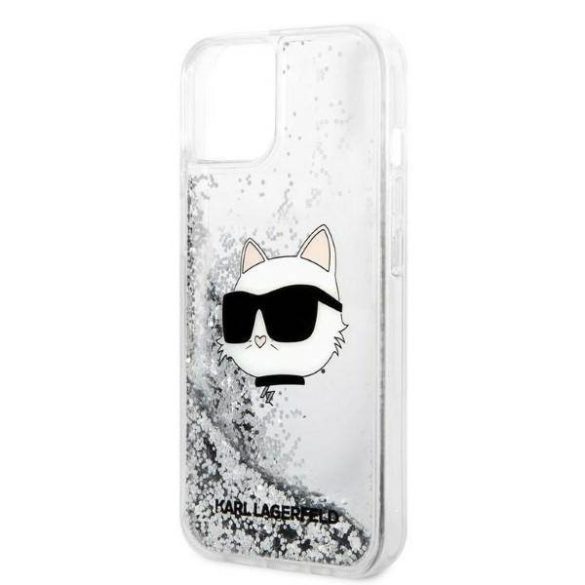 Karl Lagerfeld KLHCP14MLNCHCS iPhone 14 Plus / 15 Plus 6,7" ezüst keménytok Glitter Choupette Head