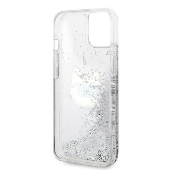 Karl Lagerfeld KLHCP14MLNCHCS iPhone 14 Plus / 15 Plus 6,7" ezüst keménytok Glitter Choupette Head