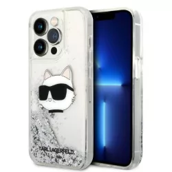   Karl Lagerfeld KLHCP14LLNCHCS iPhone 14 Pro 6,1" ezüst csillogó keménytok Choupette fej