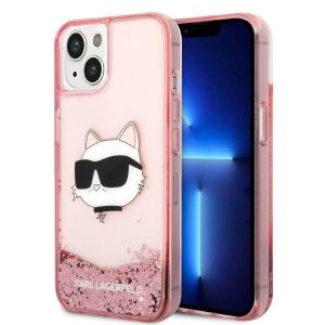 Karl Lagerfeld KLHCP14MLNCHCP iPhone 14 Plus / 15 Plus 6,7" rózsaszín keménytok Glitter Choupette fej