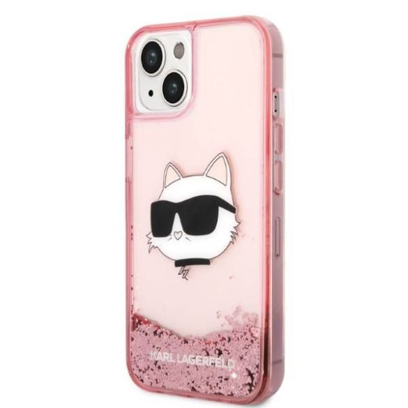 Karl Lagerfeld KLHCP14MLNCHCP iPhone 14 Plus / 15 Plus 6,7" rózsaszín keménytok Glitter Choupette fej