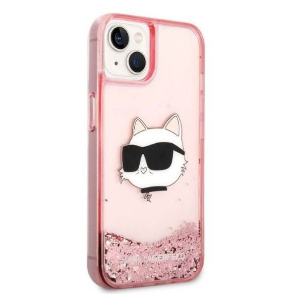 Karl Lagerfeld KLHCP14MLNCHCP iPhone 14 Plus / 15 Plus 6,7" rózsaszín keménytok Glitter Choupette fej