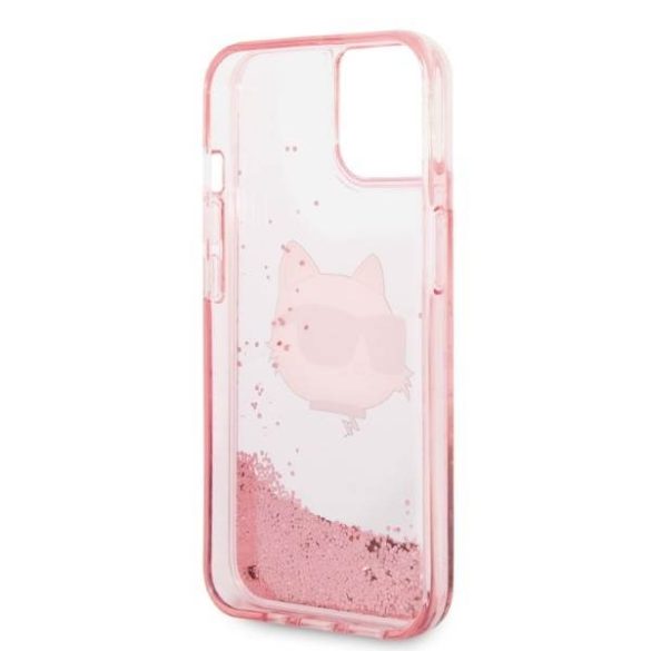 Karl Lagerfeld KLHCP14MLNCHCP iPhone 14 Plus / 15 Plus 6,7" rózsaszín keménytok Glitter Choupette fej