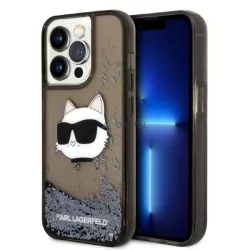   Karl Lagerfeld KLHCP14XLNCHCK iPhone 14 Pro Max 6,7" fekete csillogó keménytok Choupette fej