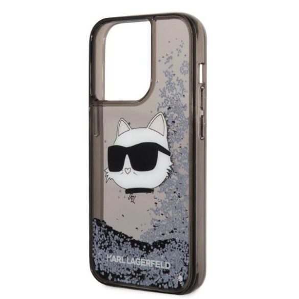 Karl Lagerfeld KLHCP14XLNCHCK iPhone 14 Pro Max 6,7" fekete csillogó keménytok Choupette fej