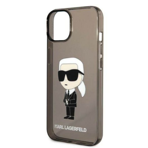 Karl Lagerfeld KLHCP14SHNIKTCK iPhone 14 / 15 / 13 6,1" fekete keménytok ikonikus Karl Lagerfeld