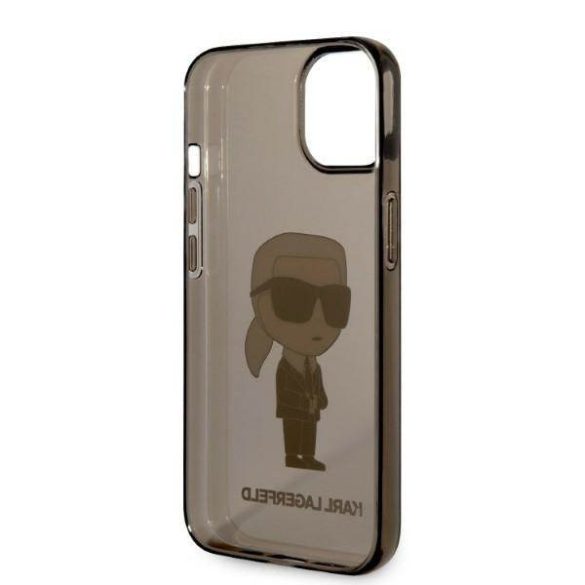 Karl Lagerfeld KLHCP14SHNIKTCK iPhone 14 / 15 / 13 6,1" fekete keménytok ikonikus Karl Lagerfeld